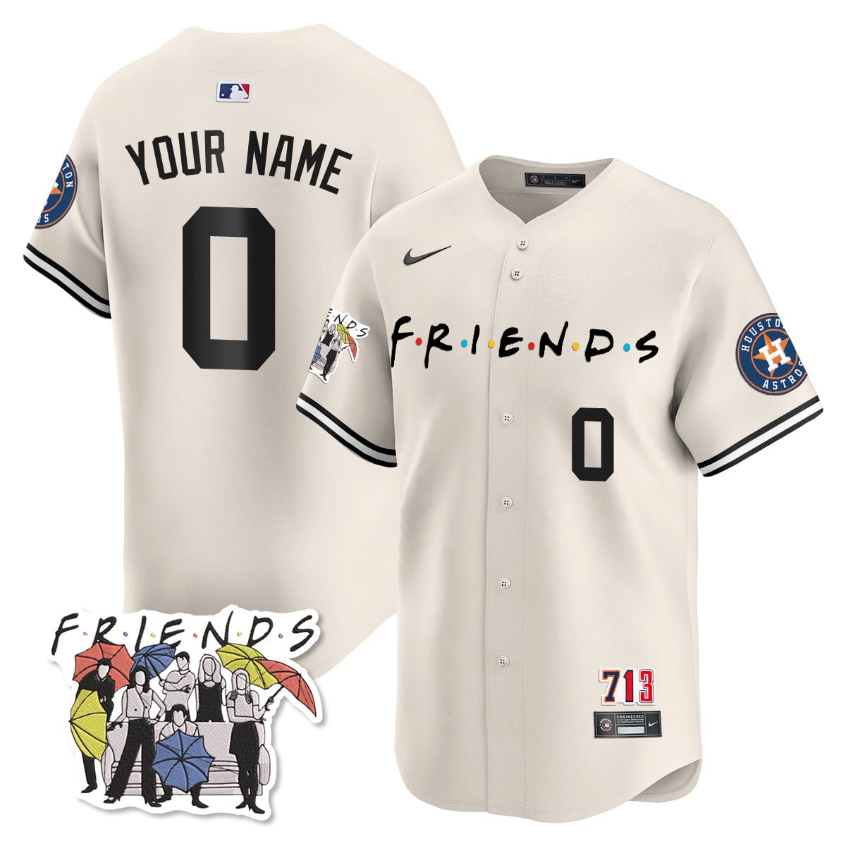 Custom Astros F.R.I.E.N.D.S Night Limited Jersey - All Stitched