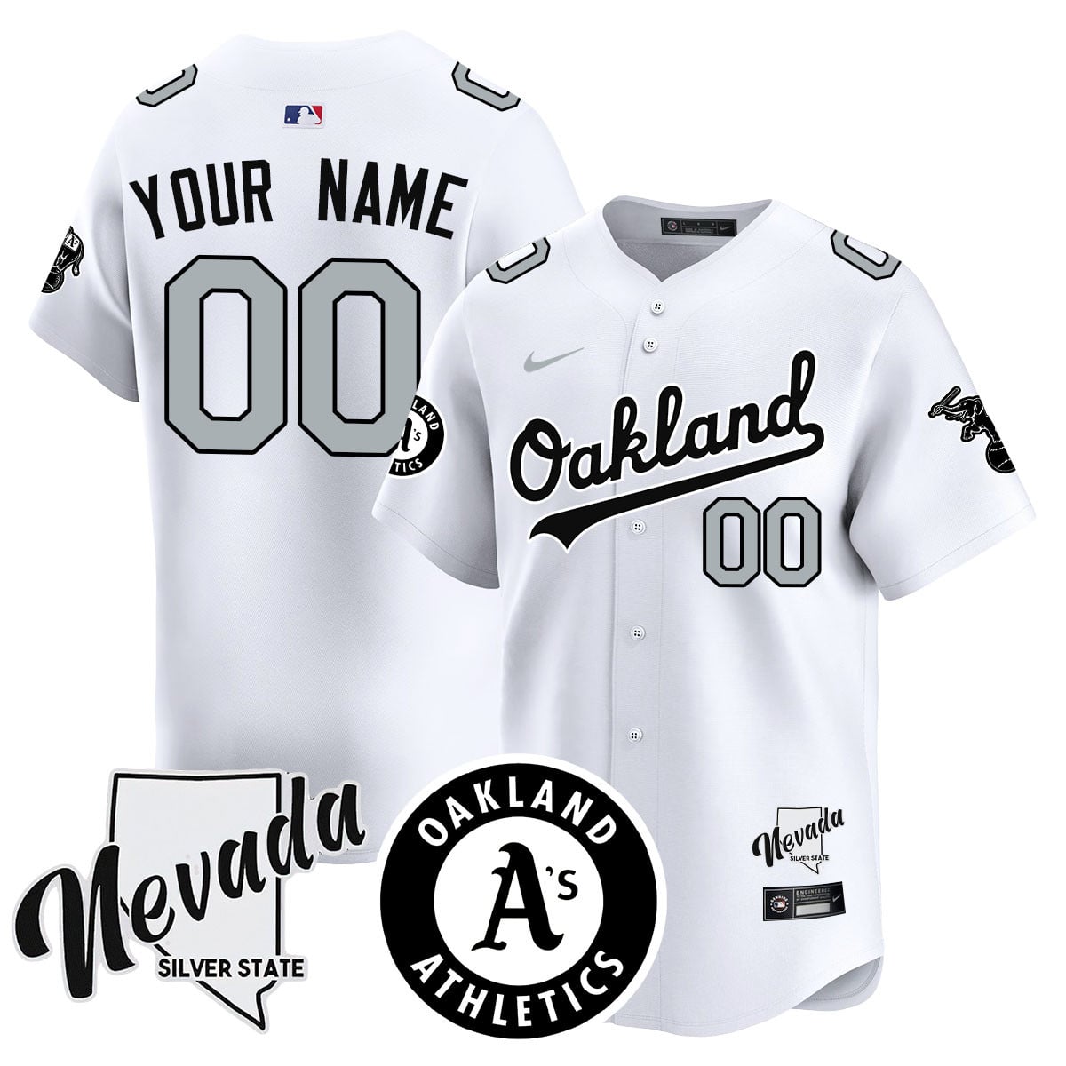 Custom Name/Gender Athletics Black Silver 2024 Jersey - All Stitched
