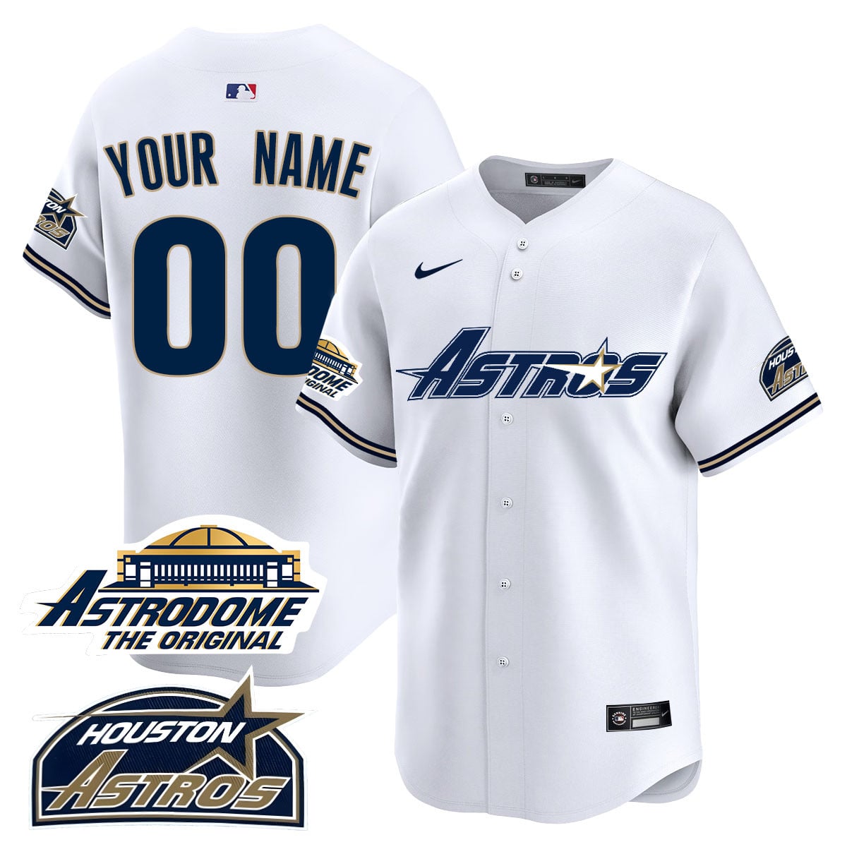 Custom Gender/Name Astros Throwback Jersey N1 - All Stitched - 25 Years Of History