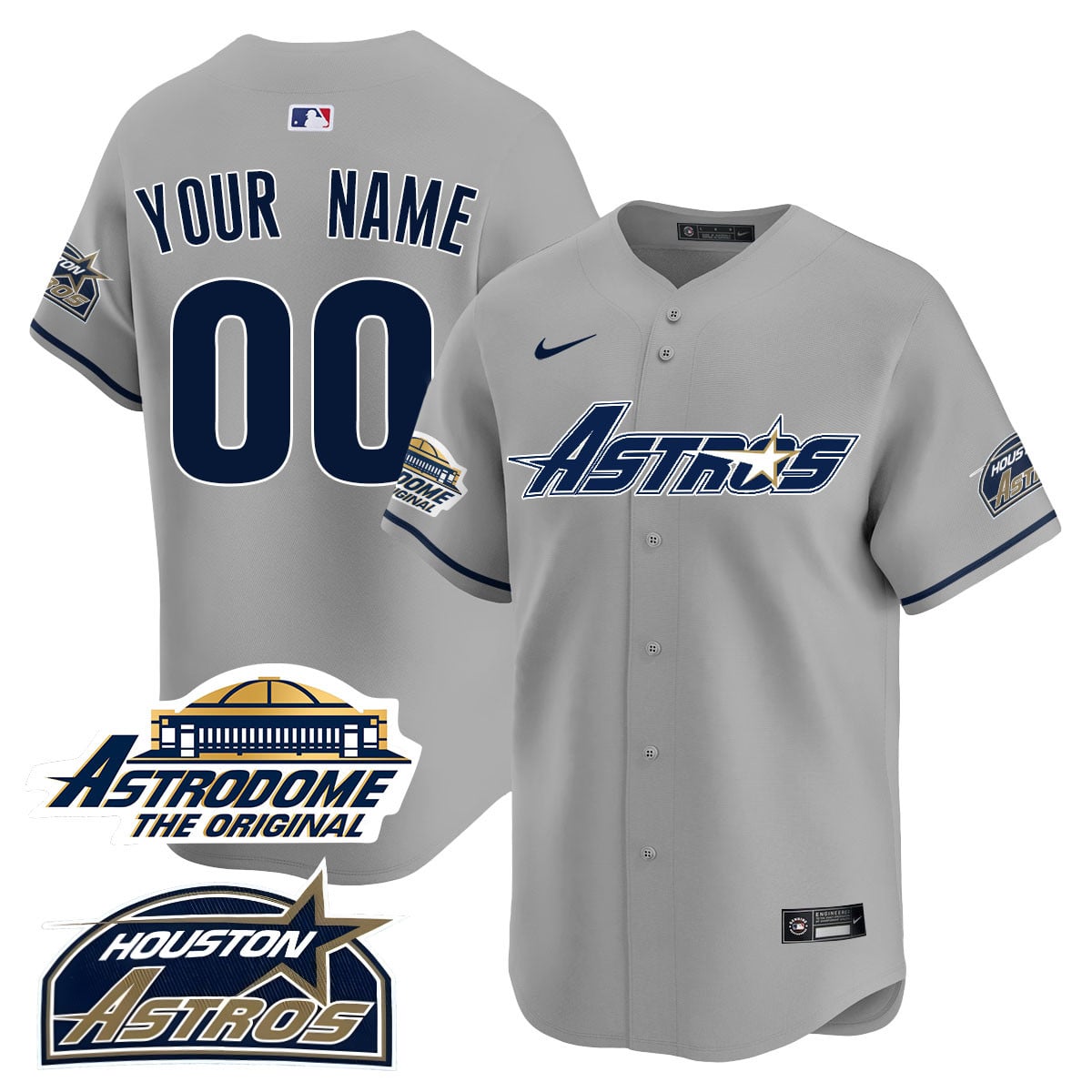 Custom Gender/Name Astros Throwback Jersey N1 - All Stitched - 25 Years Of History