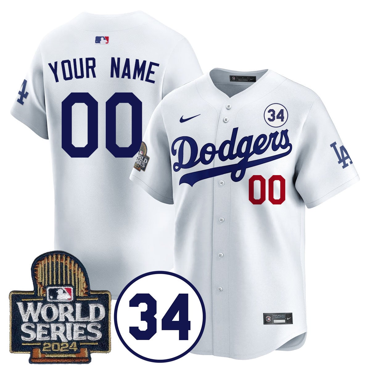 Custom Name/Gender LA Dodgers - Fernando Valenzuela Memorial Jersey/ World Series 2024 - All Stitched VTTLJ