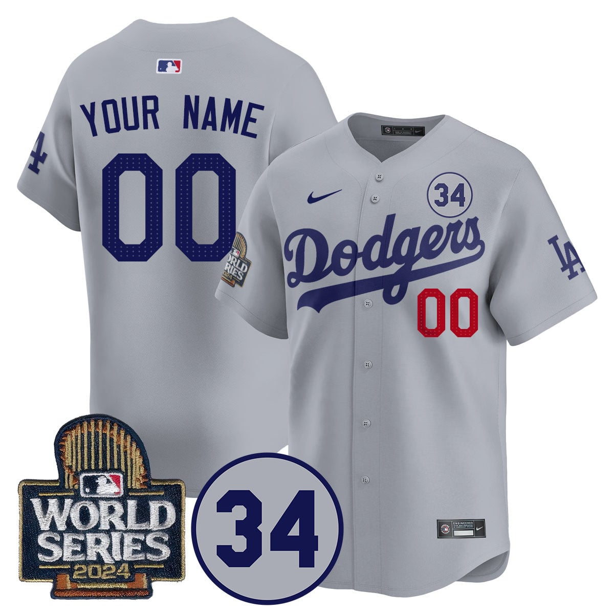 Custom Name/Gender LA Dodgers - Fernando Valenzuela Memorial Jersey/ World Series 2024 - All Stitched VTTLJ