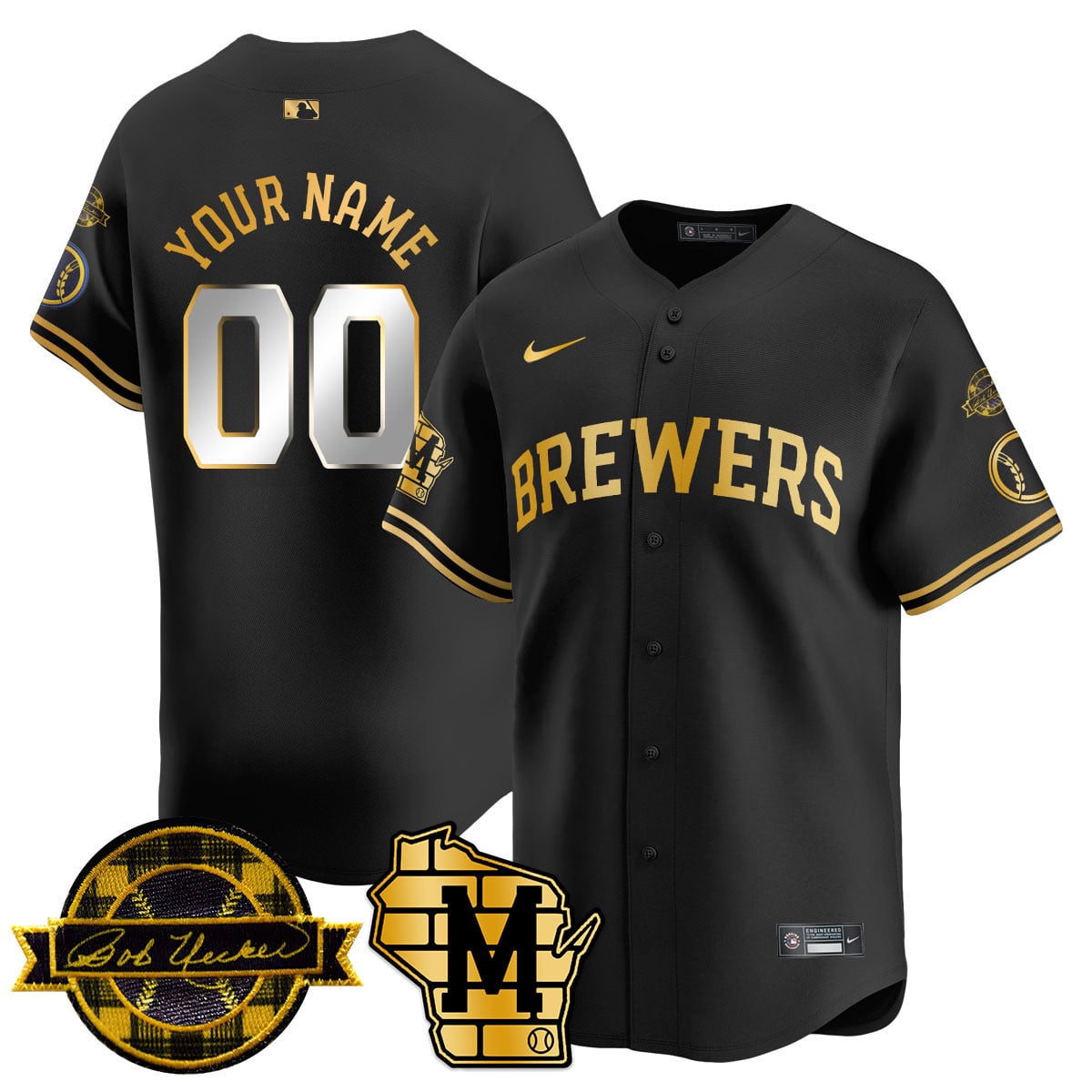 Custom Name/Number Milwaukee Brewers 2025 Limited Jersey - Bob Uecker Patch - All Stitched