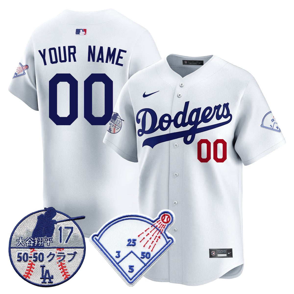 Custom Los Angeles Dodgers Vapor Limited Jersey - Shohei Ohtani Patch - All Stitched