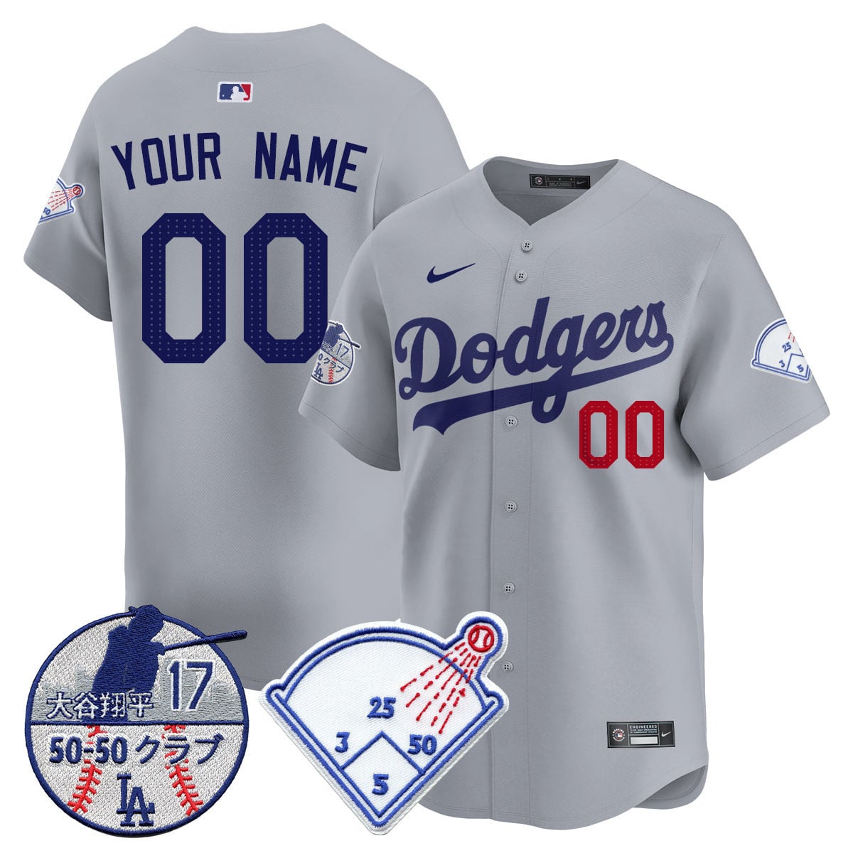 Custom Los Angeles Dodgers Vapor Limited Jersey - Shohei Ohtani Patch - All Stitched