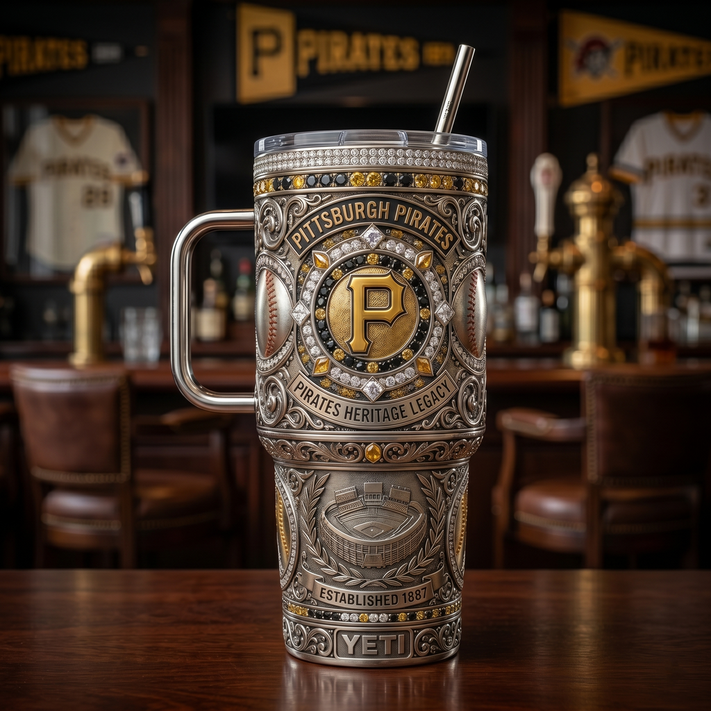 Pittsburgh Pirates 40 oz Tumbler with Handle and Lid