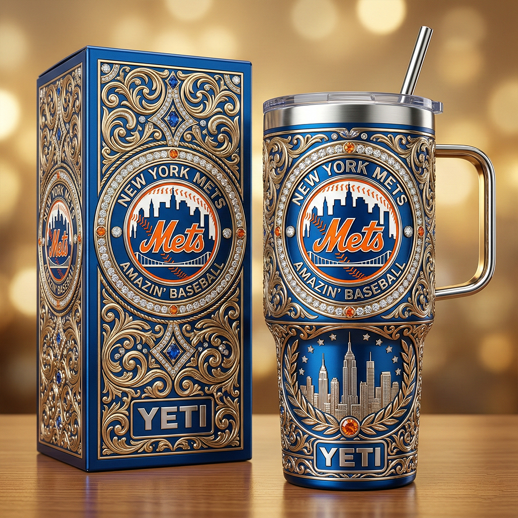 New York Mets 40 oz Tumbler with Lid and Handle