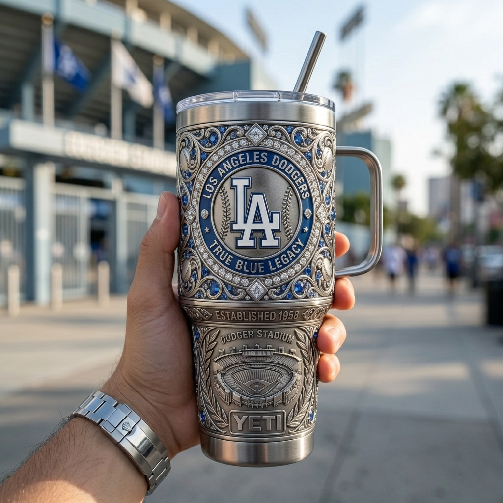 Los Angeles Dodgers 40 oz Tumbler with Handle and Lid