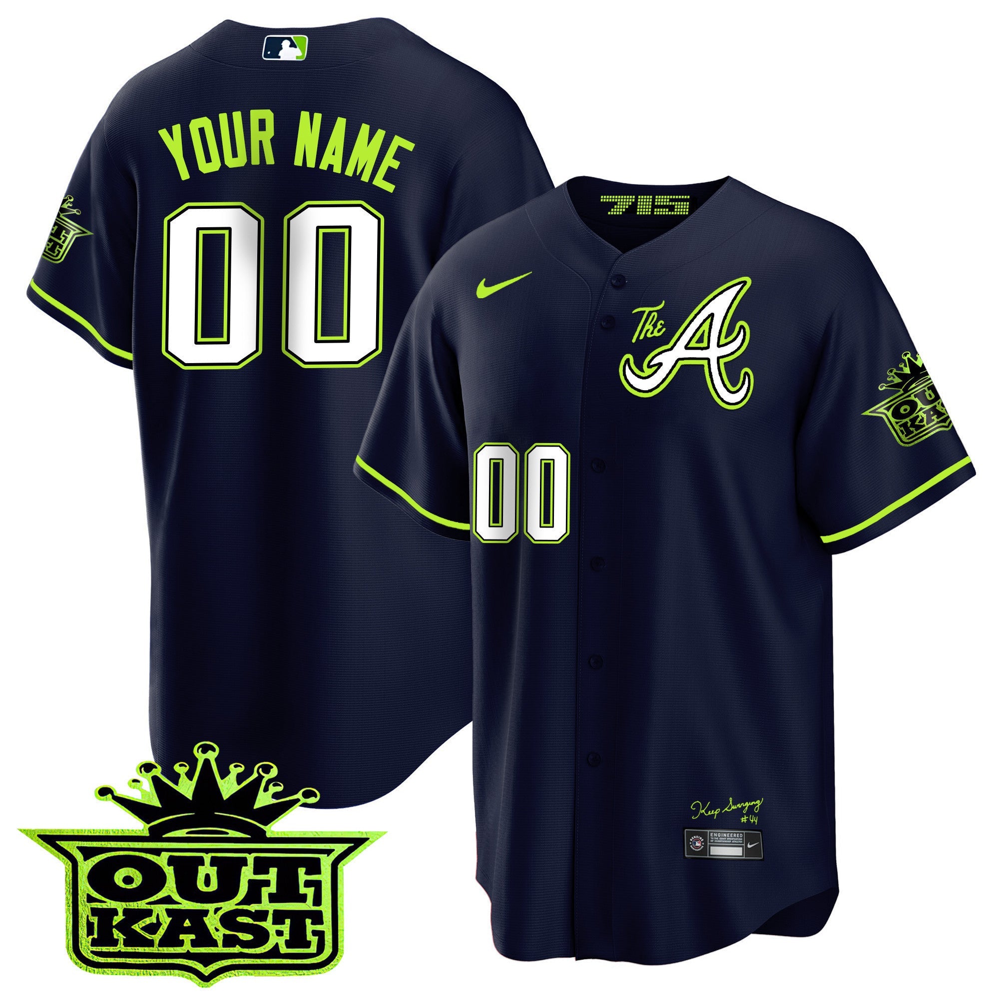 Atlanta Braves Atliens The A Baseball Custom Jersey - All Stitched
