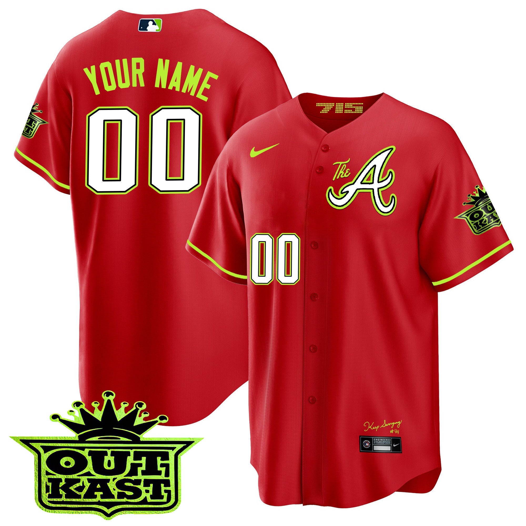 Atlanta Braves Atliens The A Baseball Custom Jersey - All Stitched