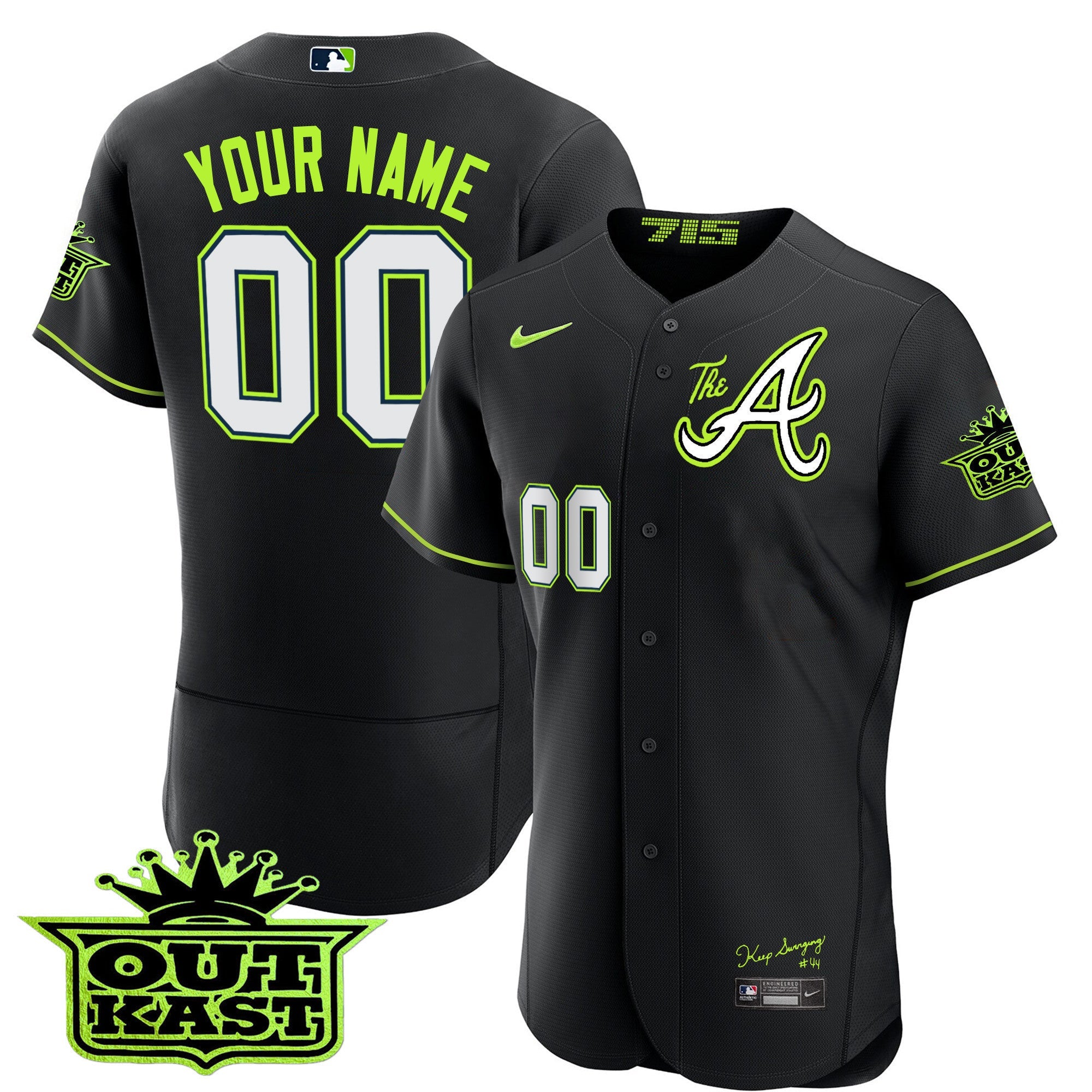 Atlanta Braves Atliens The A Baseball Custom Jersey - All Stitched