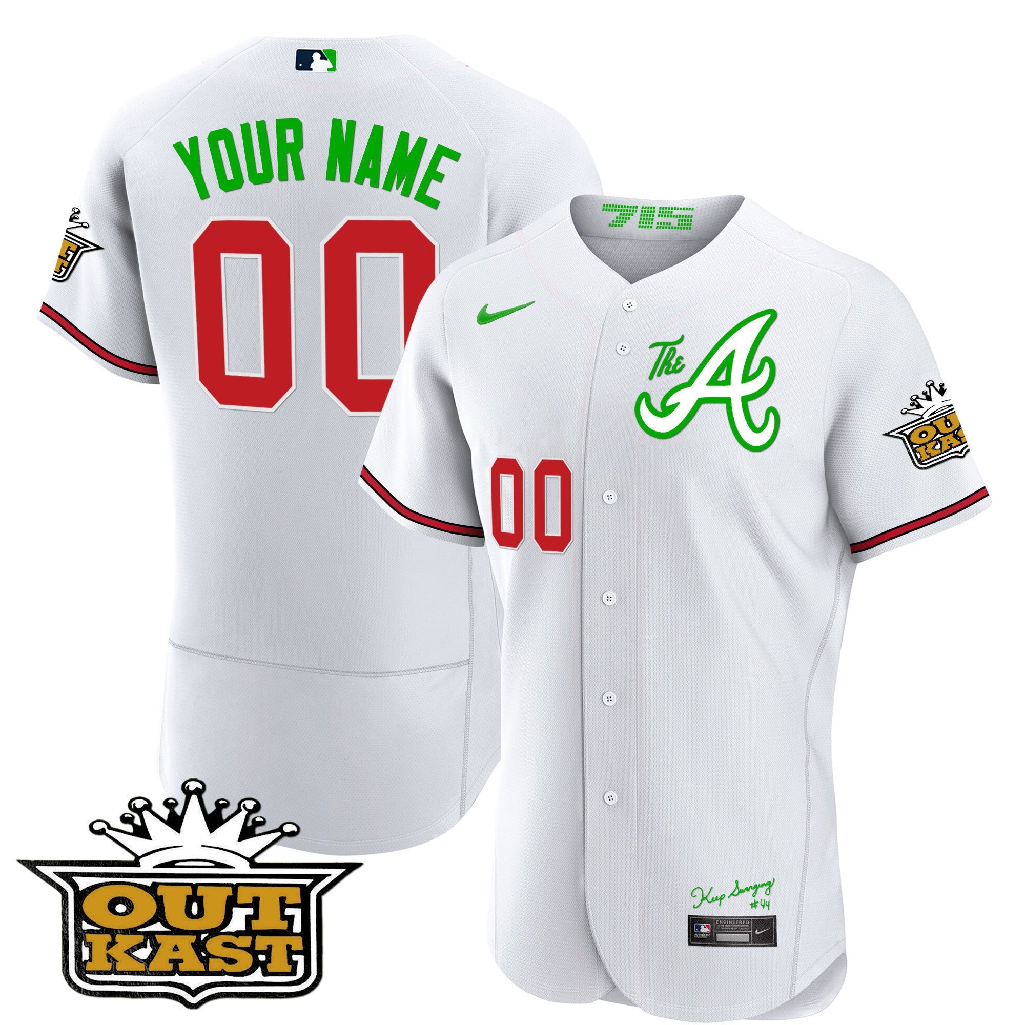 Atlanta Braves Atliens The A Baseball Custom Jersey - All Stitched