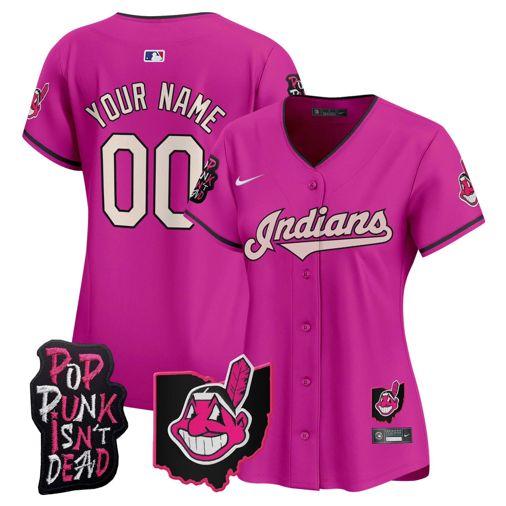 Cleveland Indians MGK Patch Vapor Premier Limited Custom Jersey - All Stitched