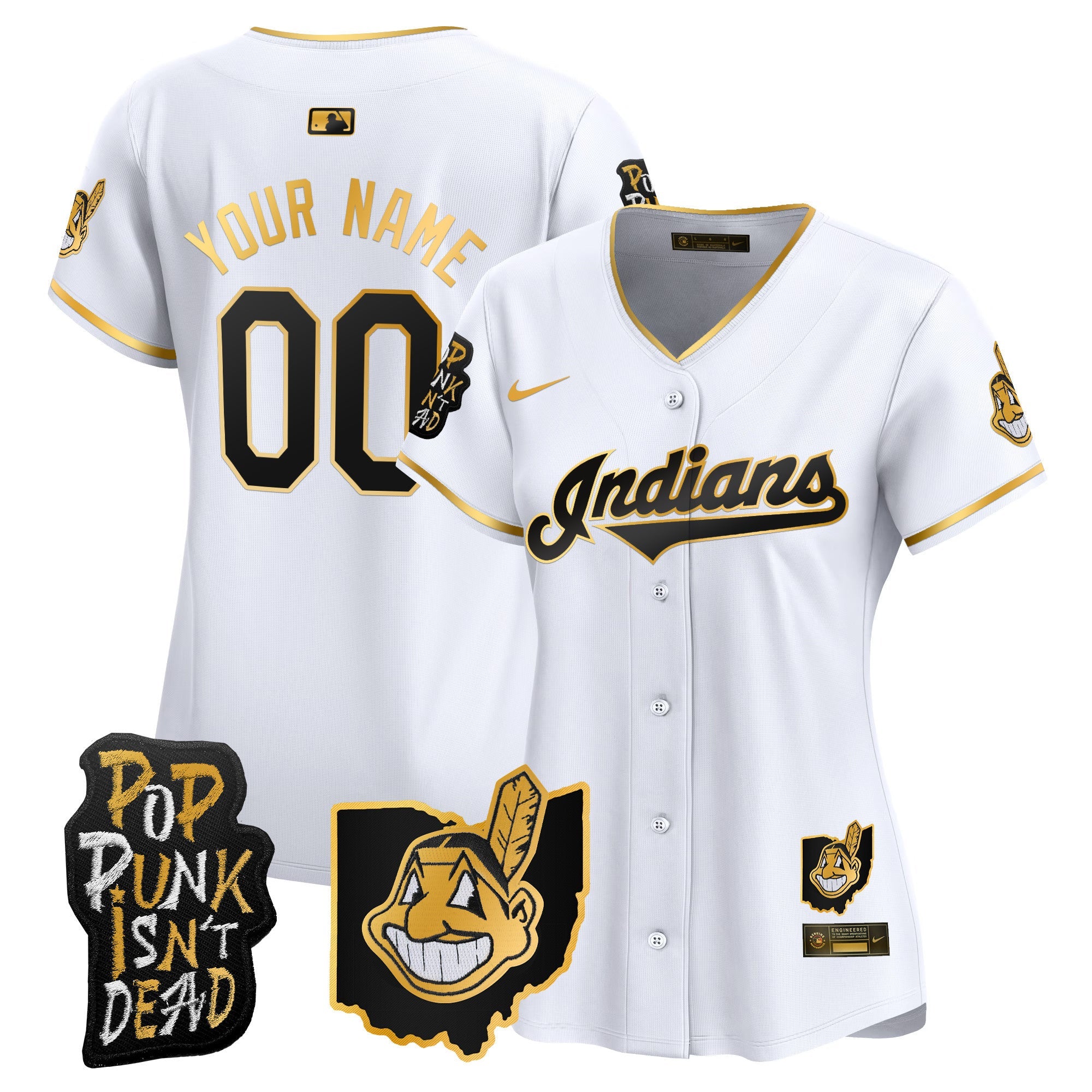 Cleveland Indians MGK Patch Vapor Premier Limited Custom Jersey - All Stitched