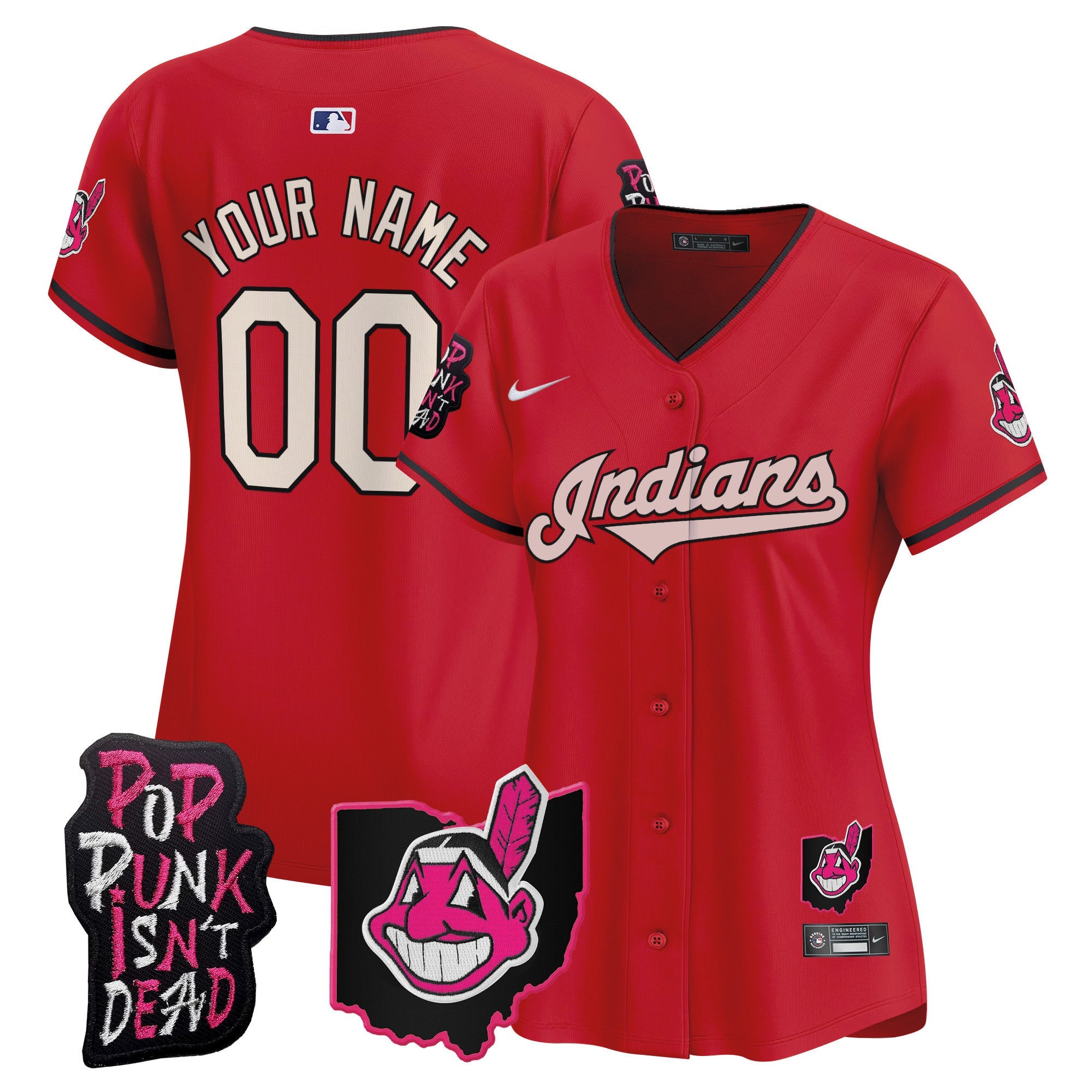 Cleveland Indians MGK Patch Vapor Premier Limited Custom Jersey - All Stitched