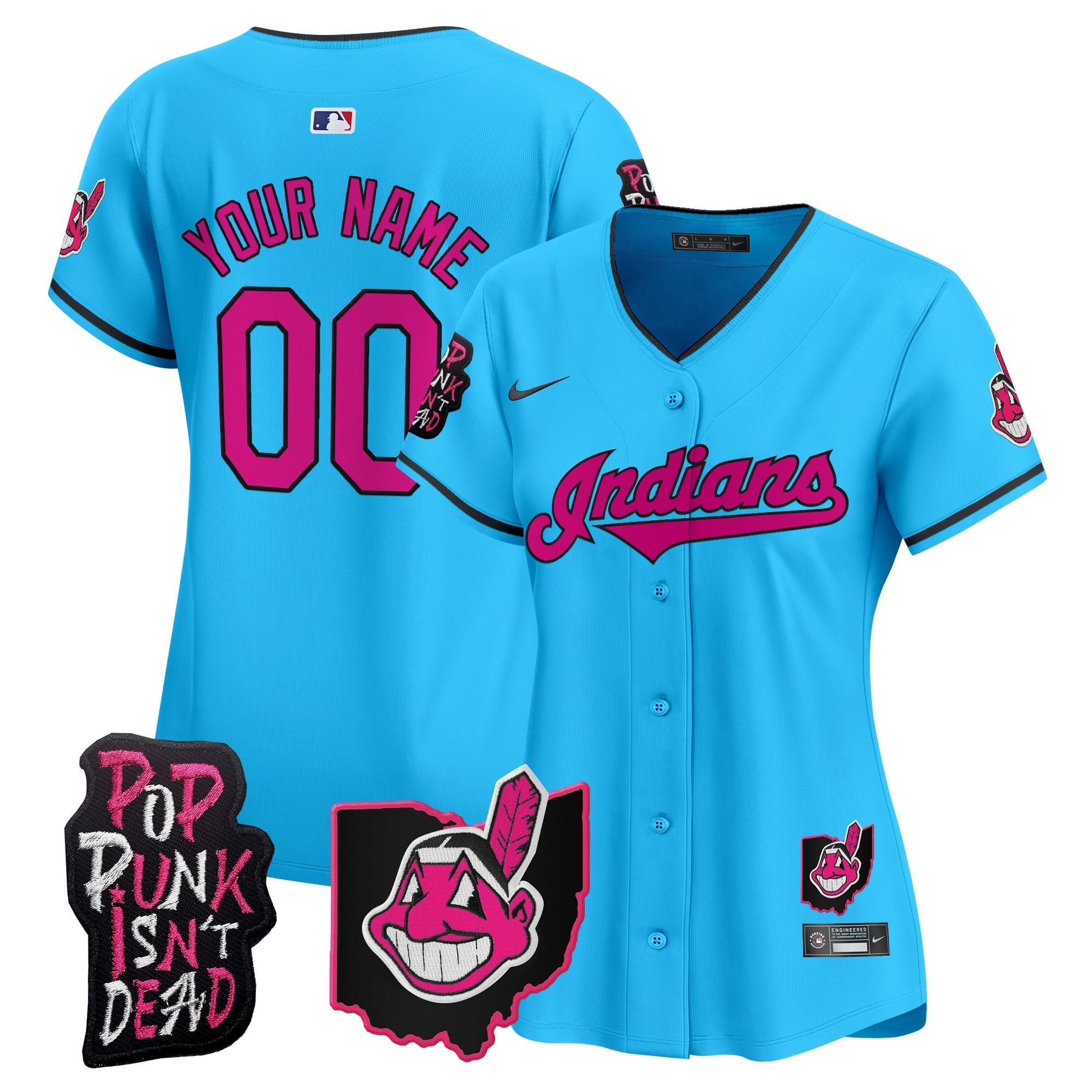 Cleveland Indians MGK Patch Vapor Premier Limited Custom Jersey - All Stitched