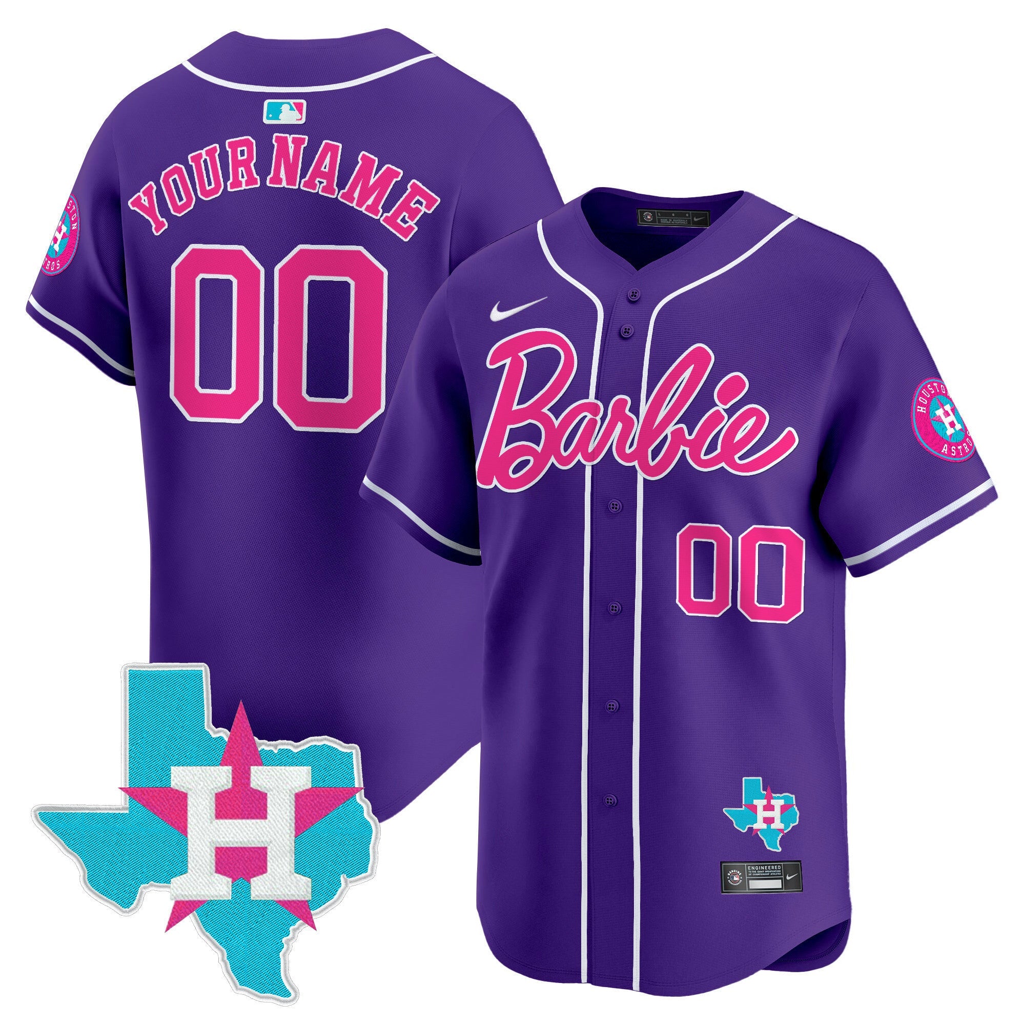 Custom Gender/Name Astros Barbie Vapor Premier Limited Jersey - All Stitched