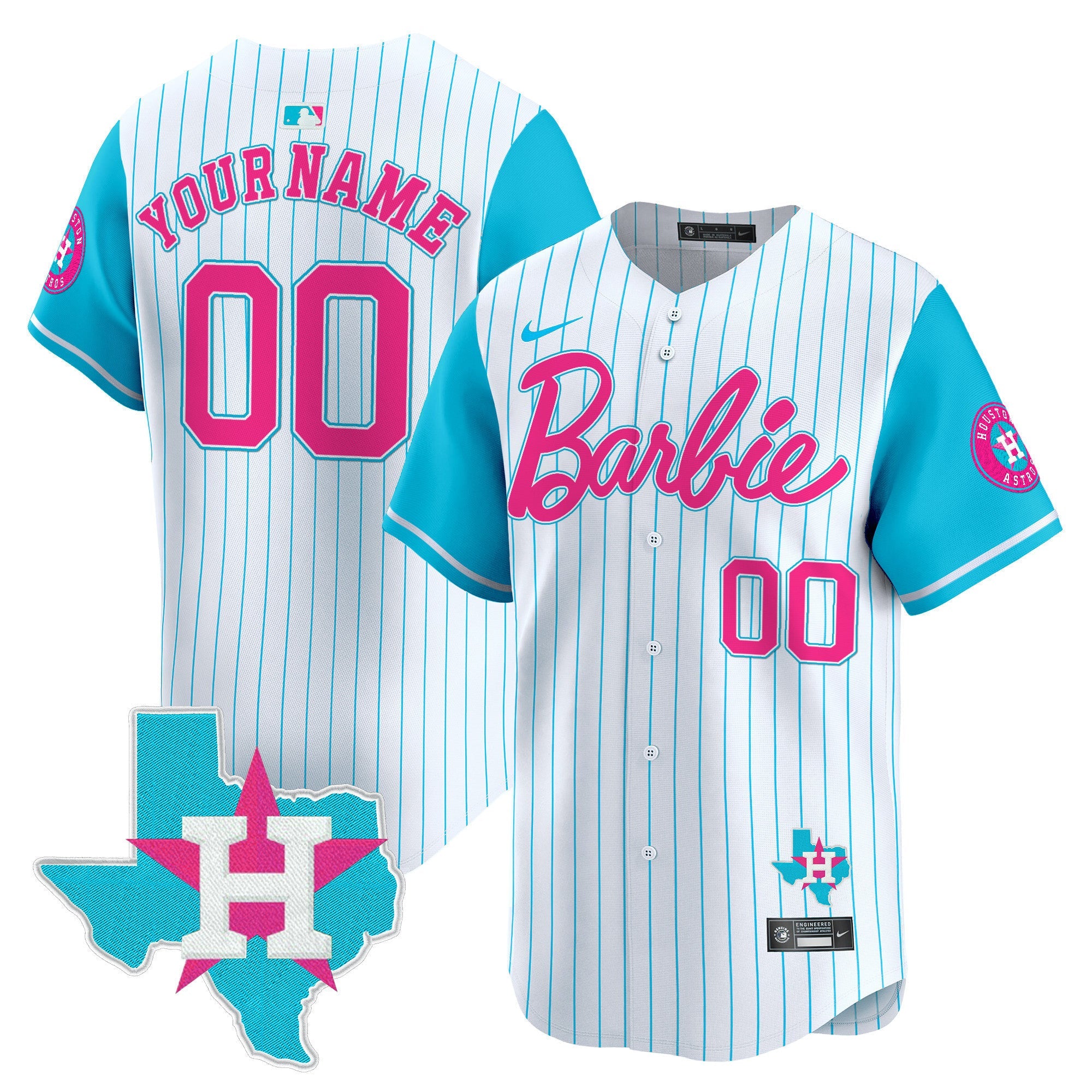 Custom Gender/Name Astros Barbie Vapor Premier Limited Jersey - All Stitched