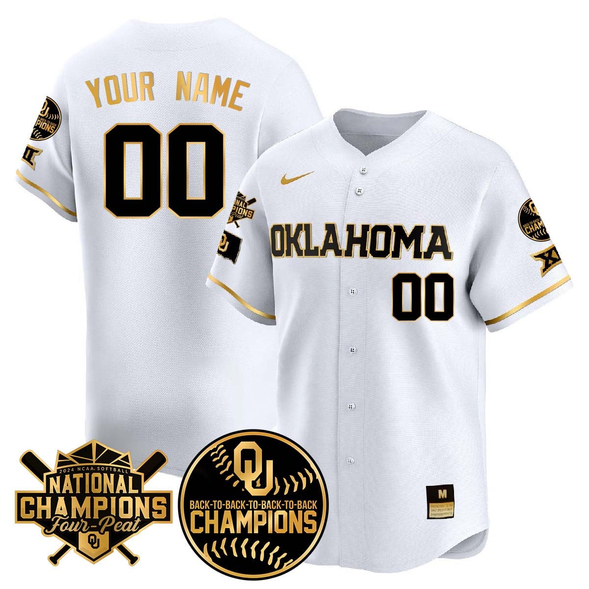 Custom Oklahoma Women's Back To National Champions Jersey 406VTTLJS002 - All Stitched