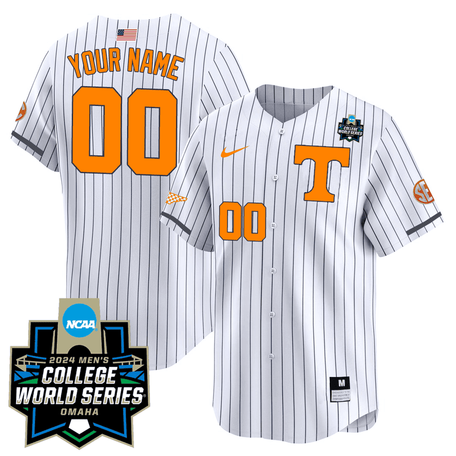 Custom Name/Number/Gender Tennessee Volunteers 23/24 Jersey - 2024 College World Series Patch