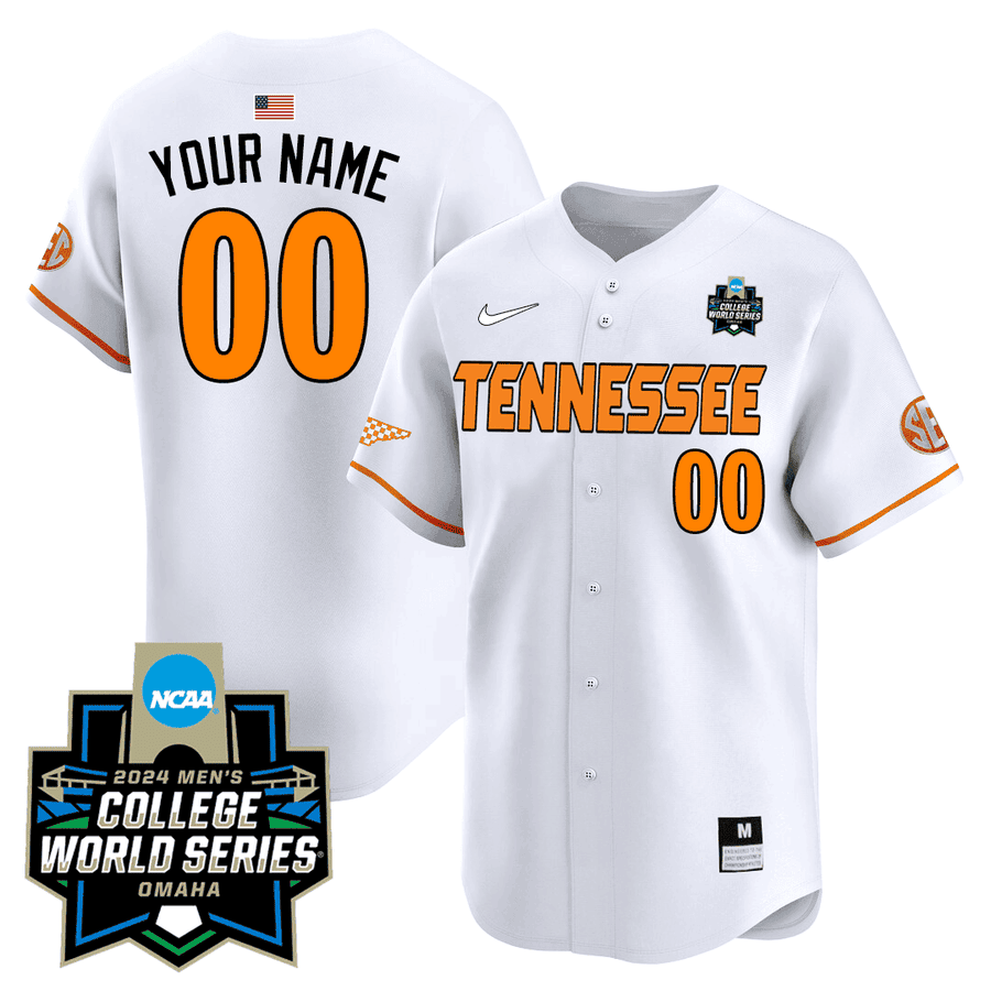Custom Name/Number/Gender Tennessee Volunteers 23/24 Jersey - 2024 College World Series Patch