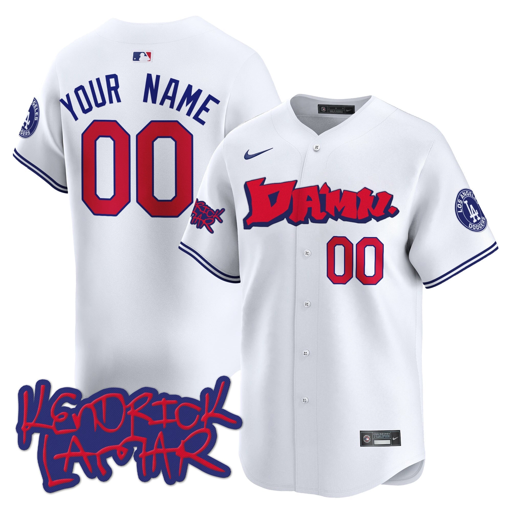 Dodgers Kendrick Lamar Vapor Premier Limited Custom Jersey - All Stitched