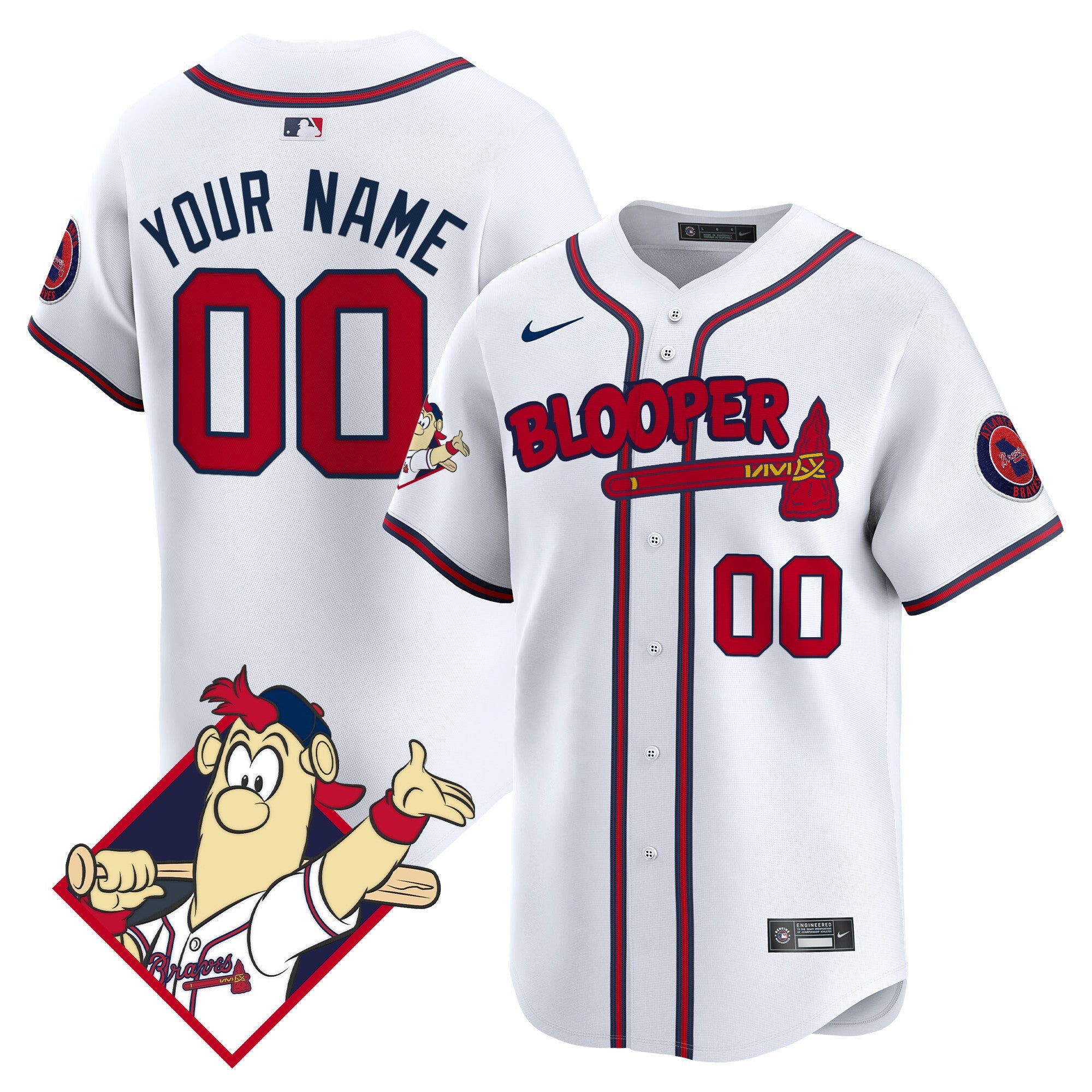 Atlanta Braves Blooper Vapor Premier Limited Custom Jersey - All Stitched
