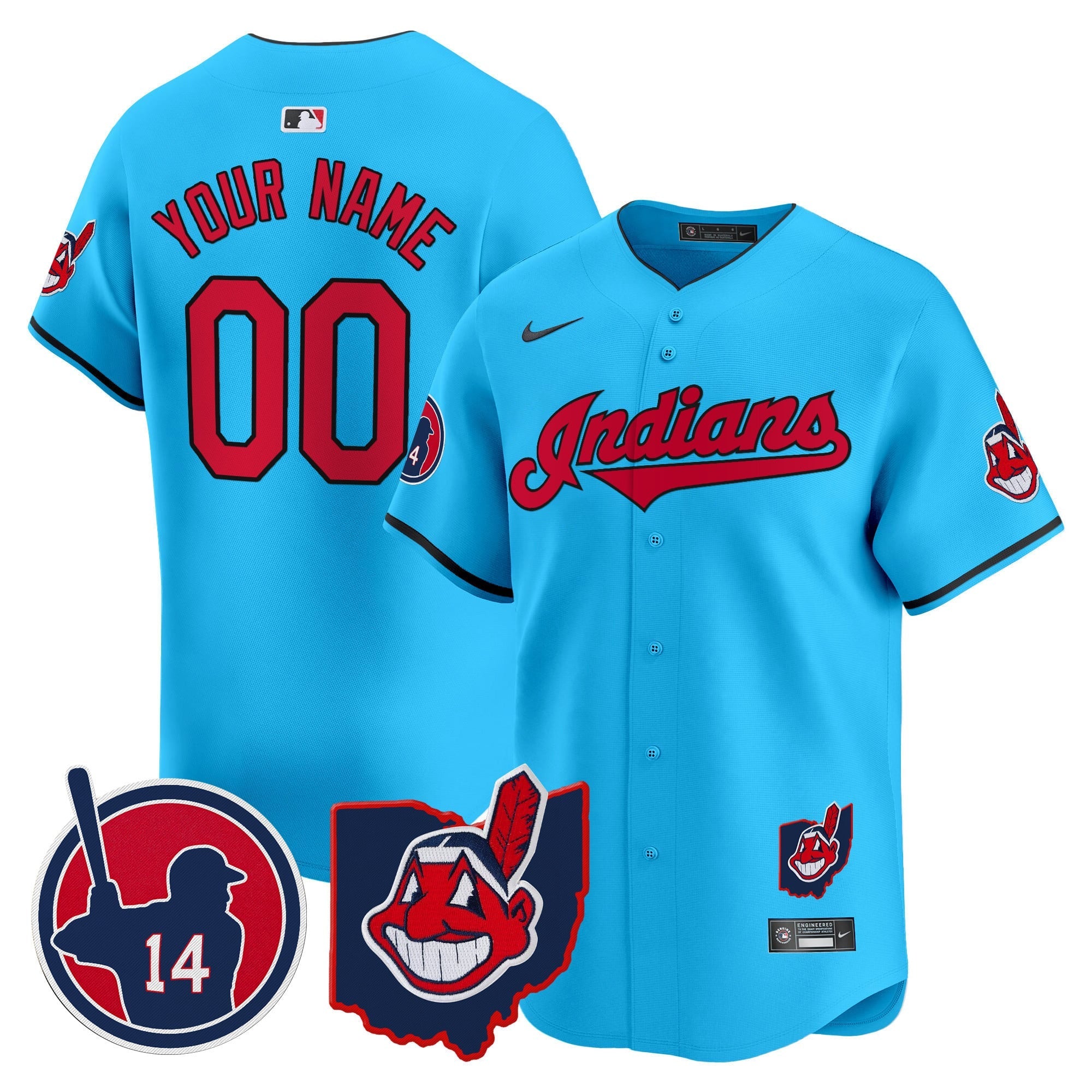Custom Cleveland Indians Larry Doby Patch Vapor Premier Limited Jersey - All Stitched