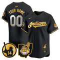 Custom Cleveland Indians Larry Doby Patch Vapor Premier Limited Jersey - All Stitched