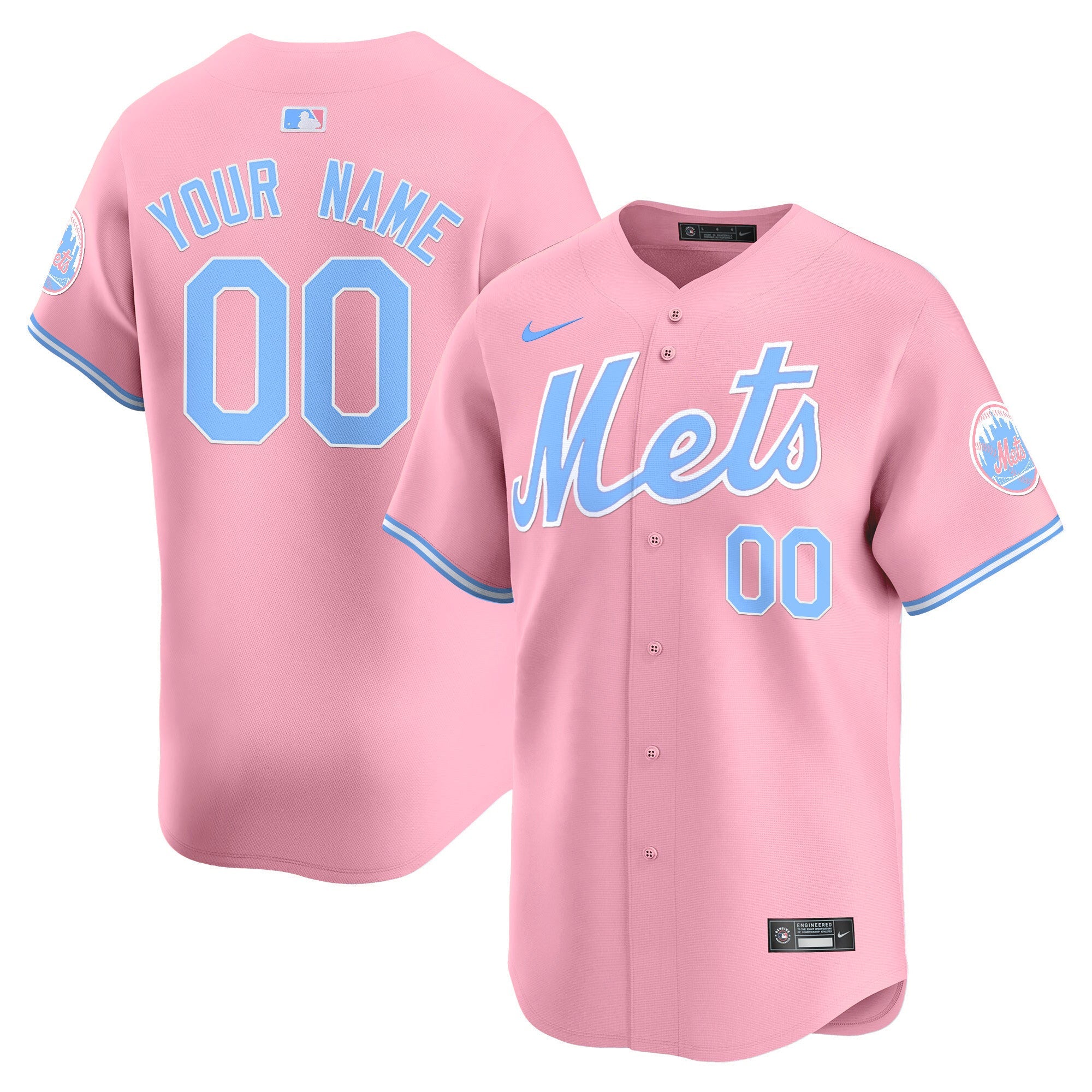 Mets Bubblegum Pink Vapor Premier Limited Custom Jersey - All Stitched