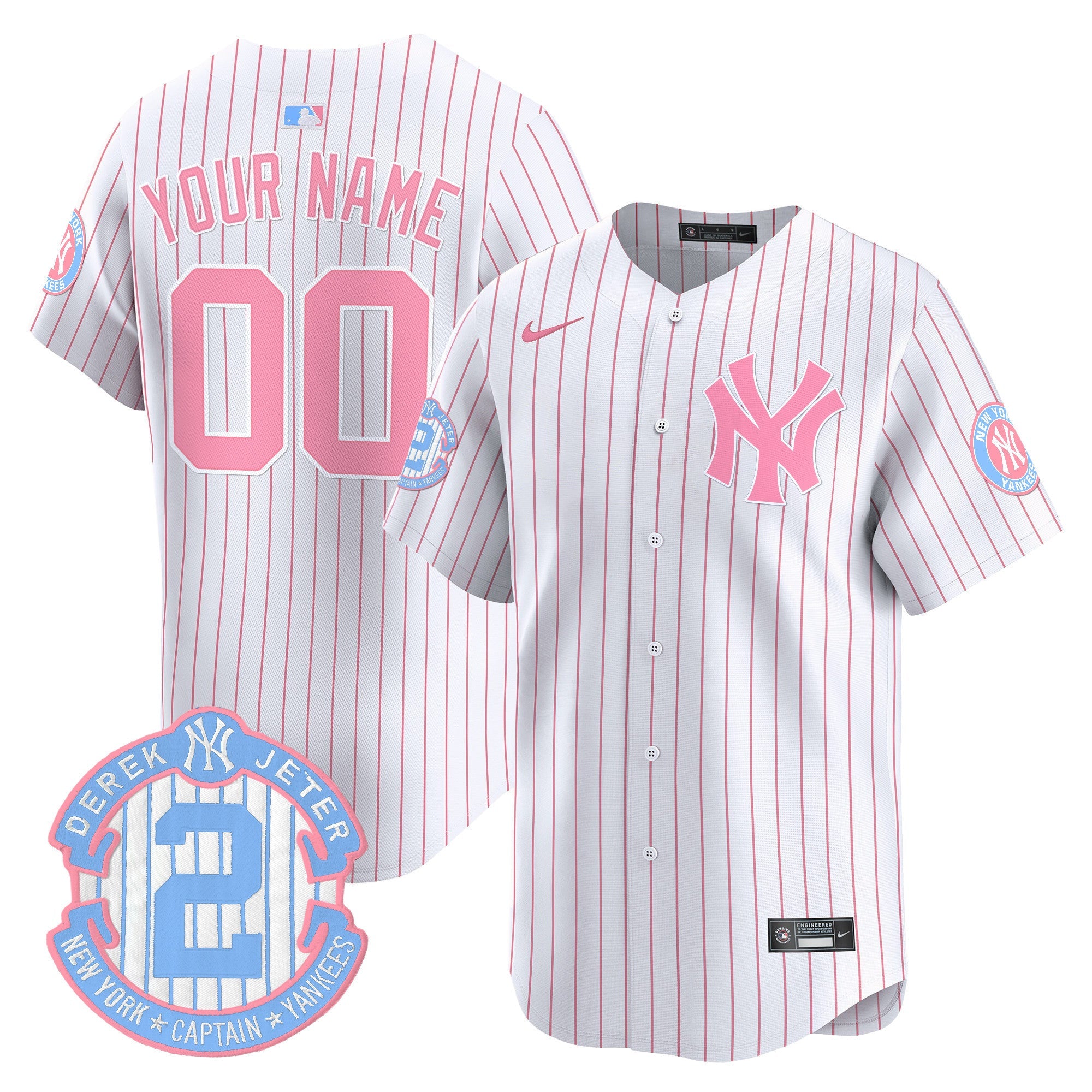 Custom New York Yankees Bubblegum Pink Vapor Premier Limited Jersey - All Stitched