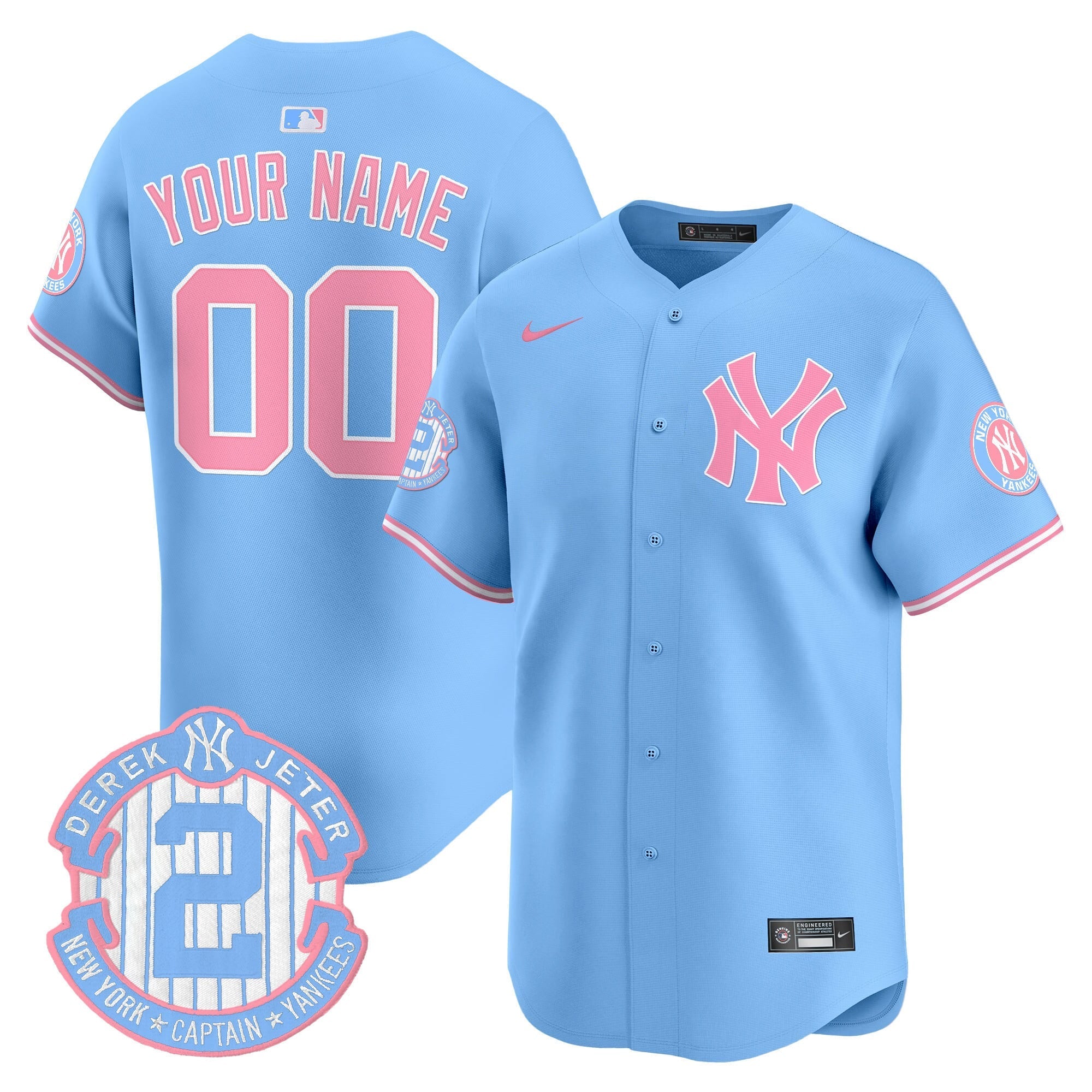 Custom New York Yankees Bubblegum Pink Vapor Premier Limited Jersey - All Stitched