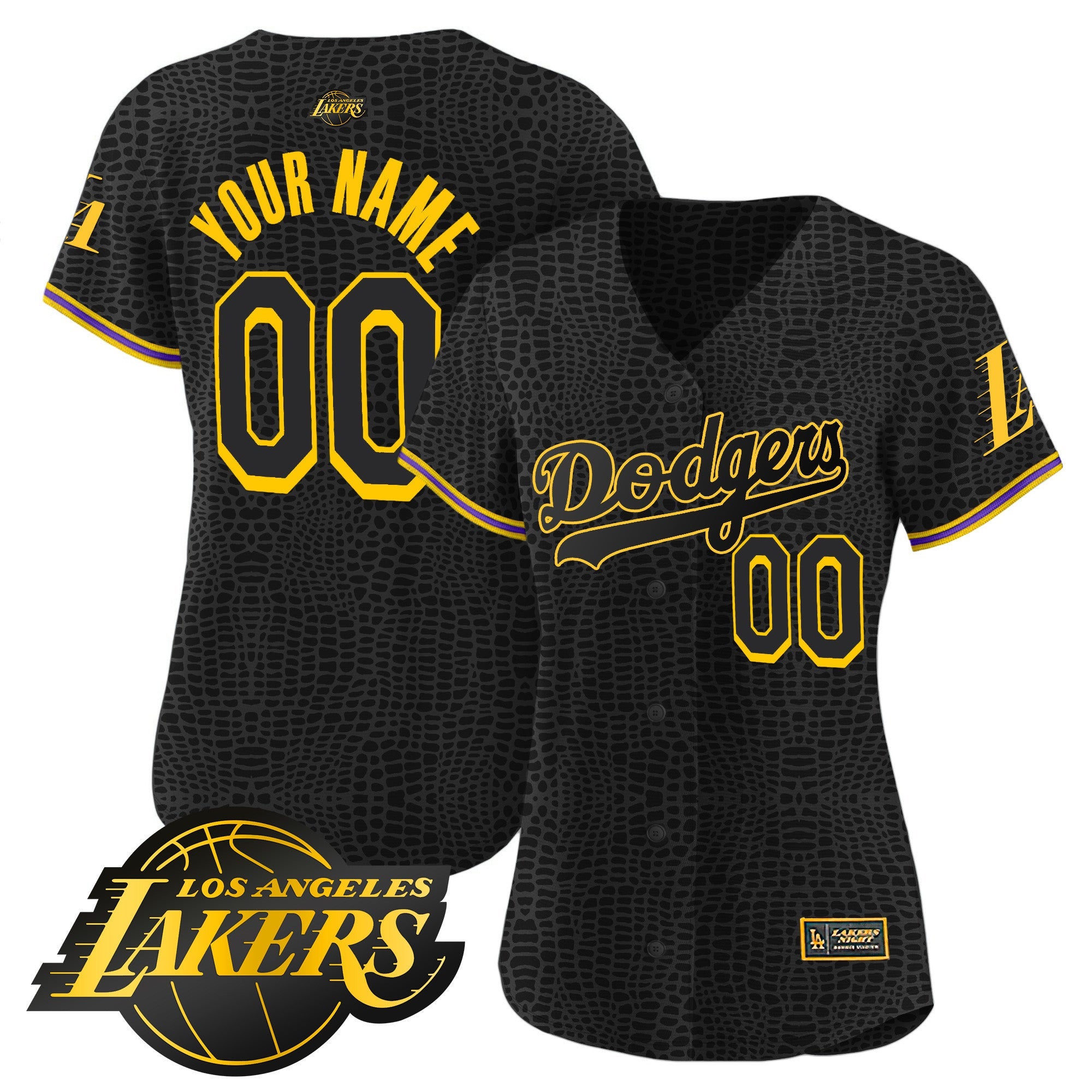 Dodgers Cool Base Mamba Custom Jersey - All Stitched