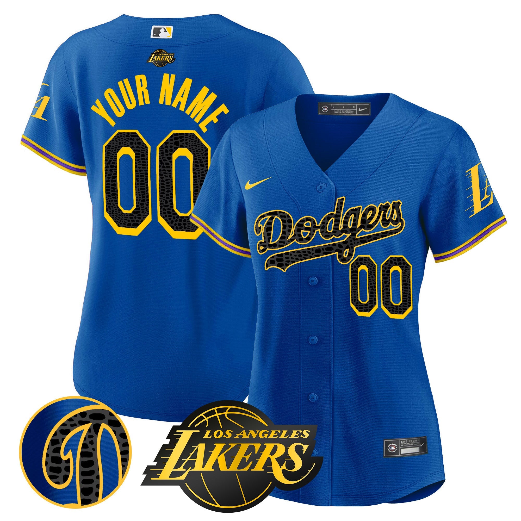 Dodgers Cool Base Mamba Custom Jersey - All Stitched