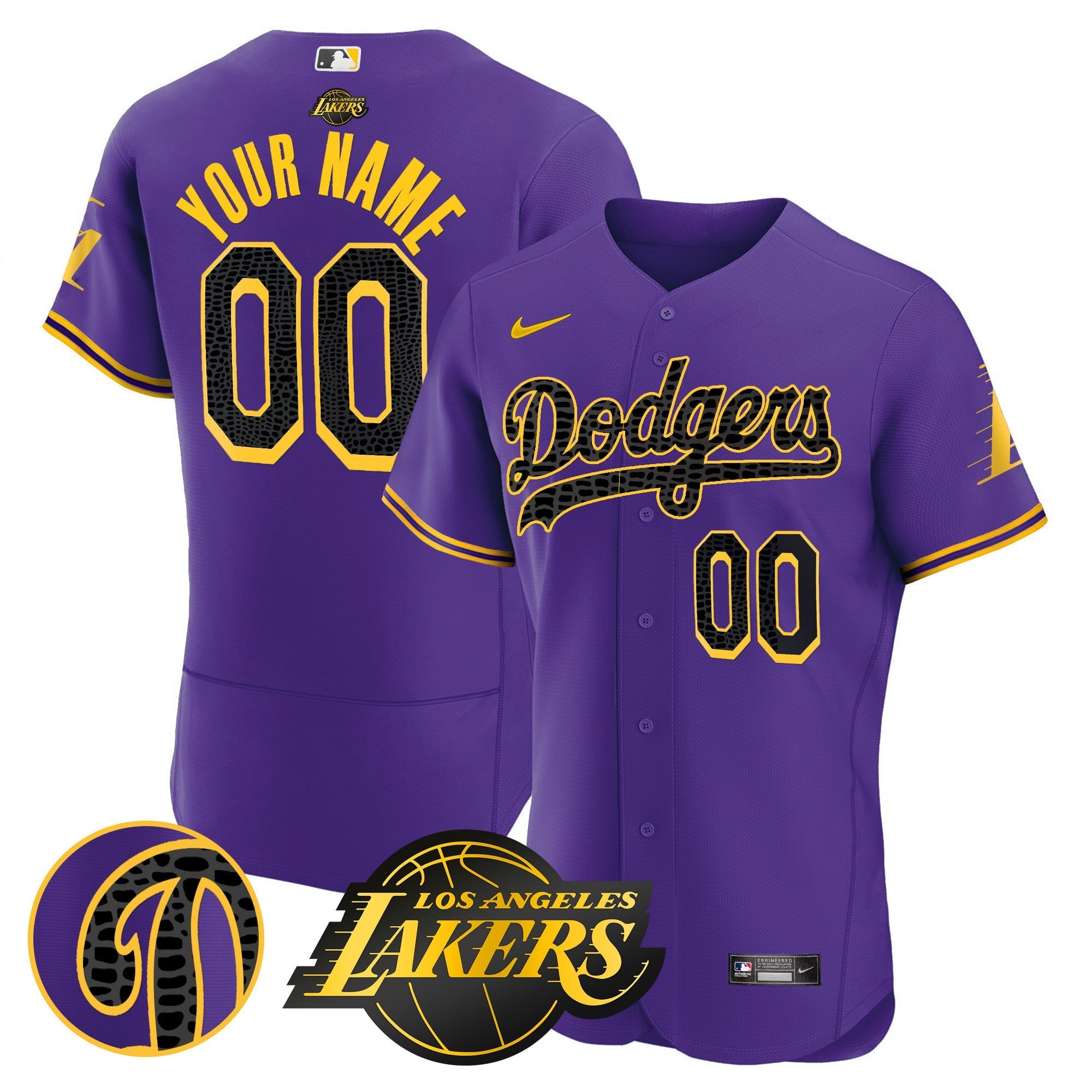 Dodgers Flex Base Mamba Custom Jersey - All Stitched