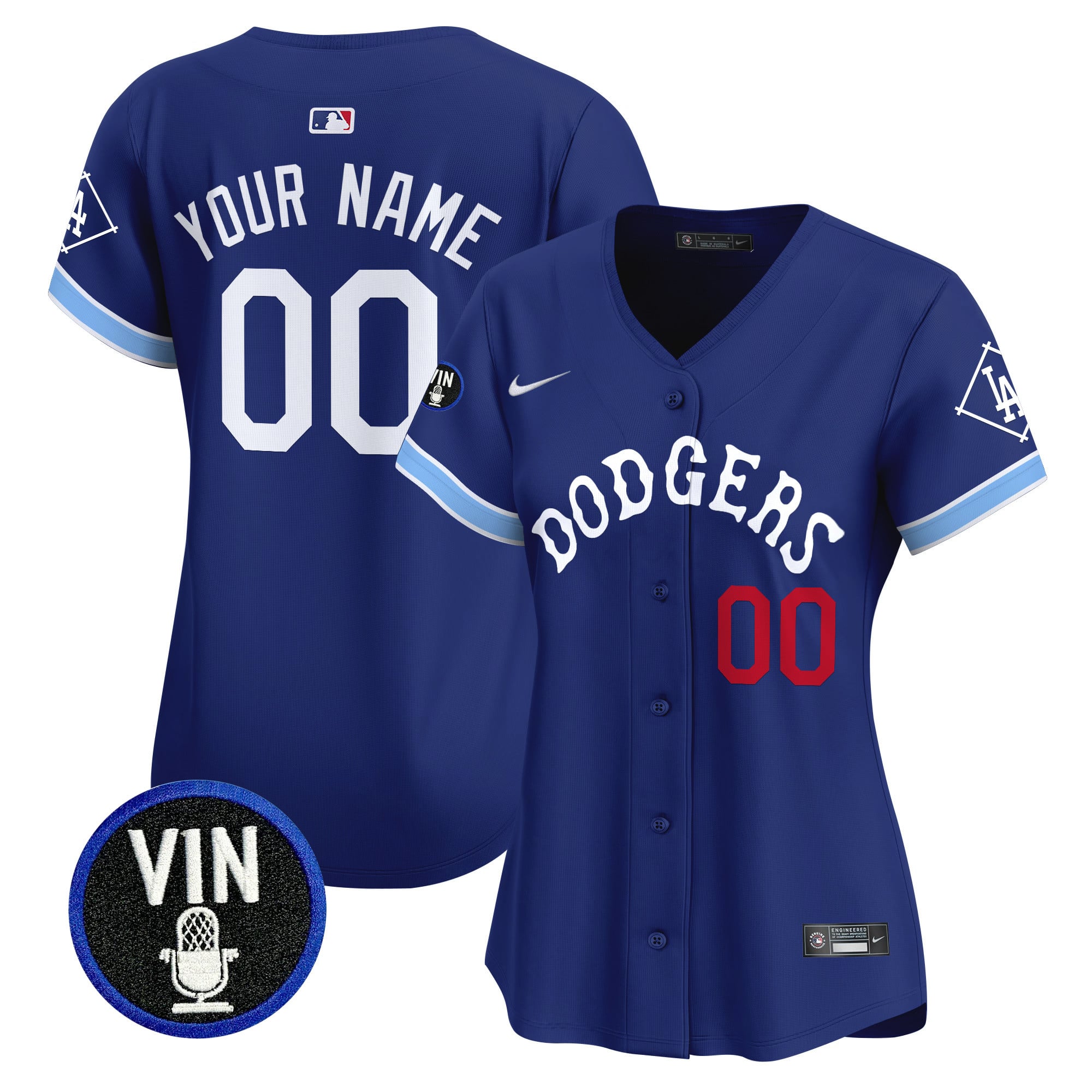 Dodgers Tribute Vin Scully Patch Vapor Premier Limited Custom Jersey - All Stitched