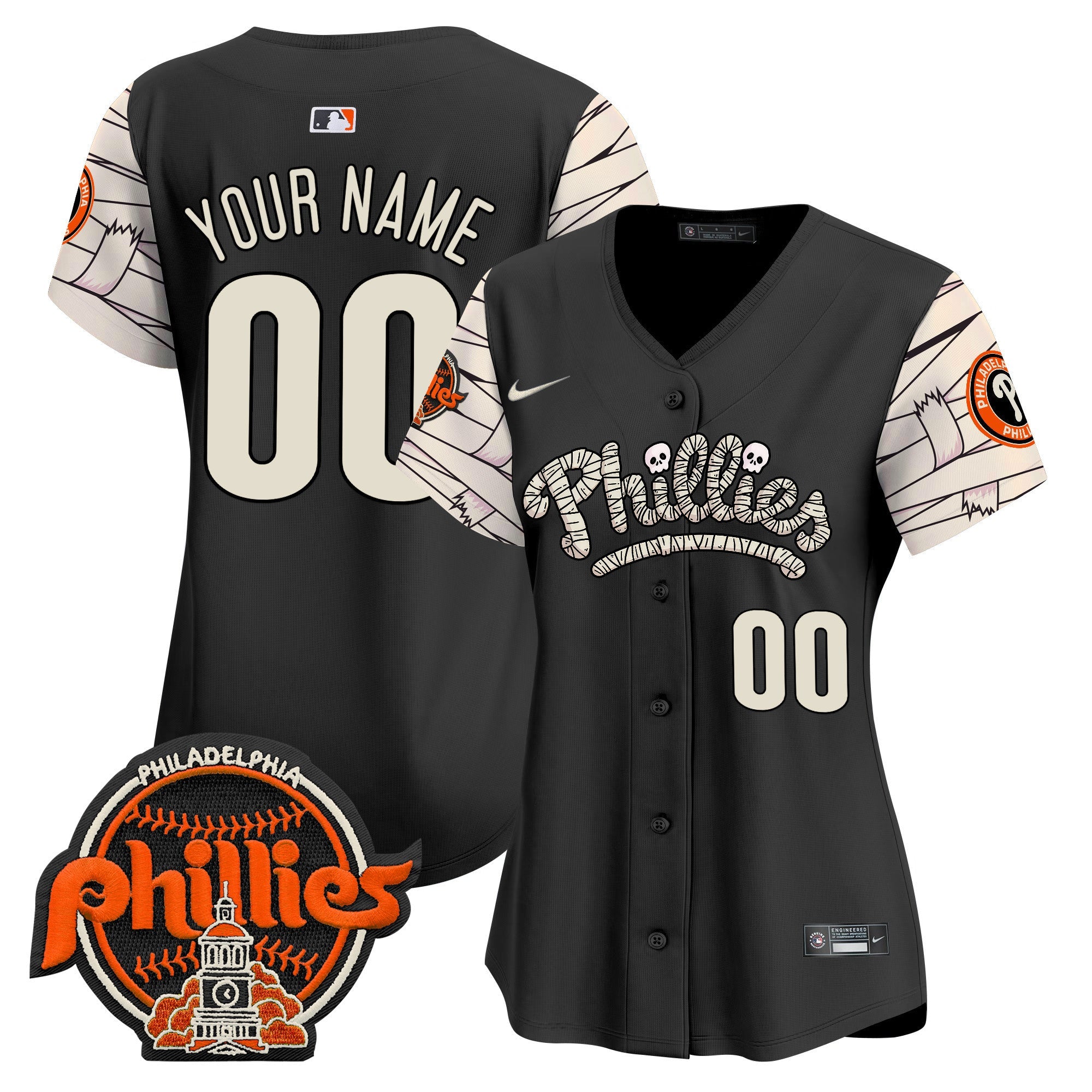 Phillies Halloween Vapor Premier Limited Custom Jersey V2 - All Stitched