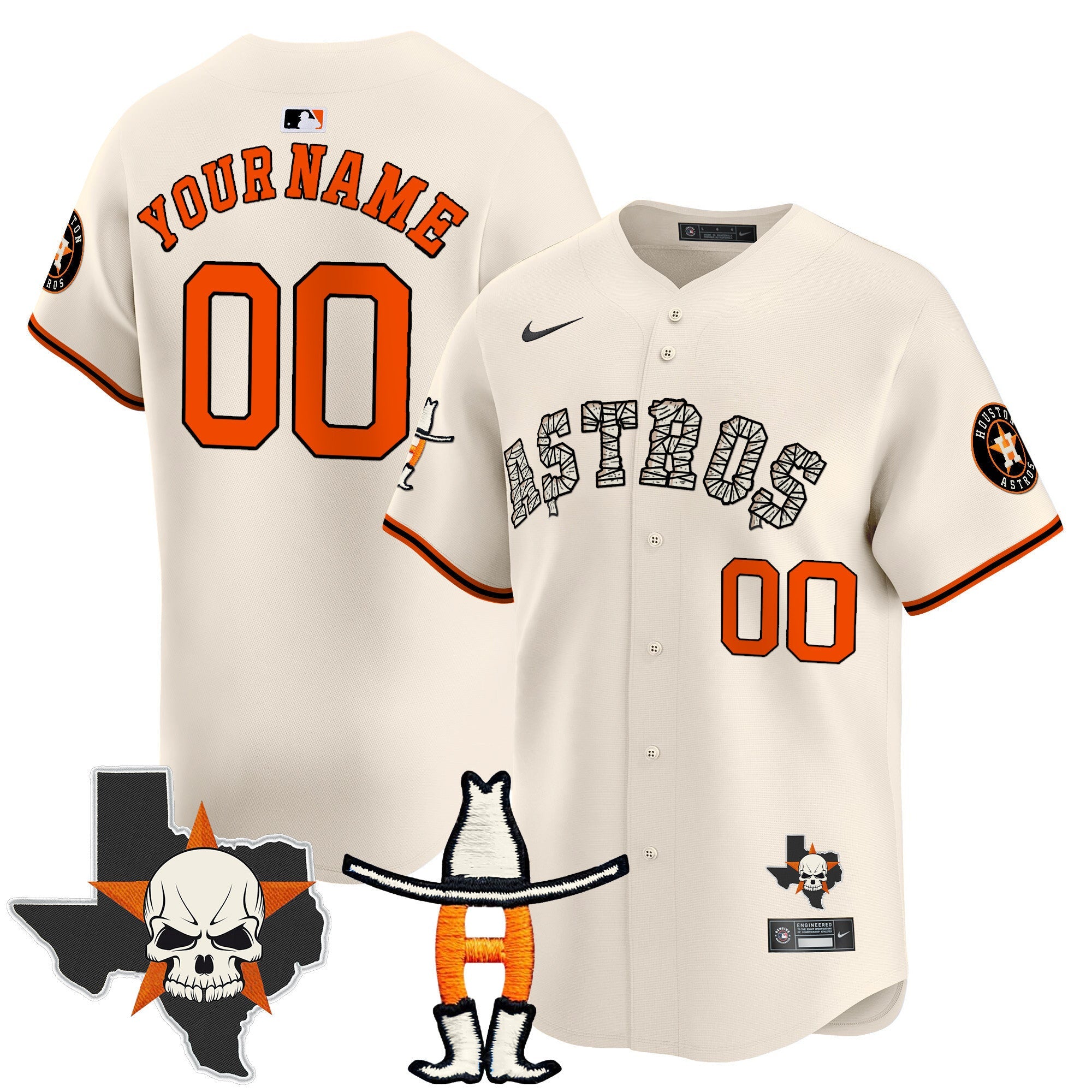 Houston Astros Halloween Vapor Premier Limited Custom Jersey - All Stitched