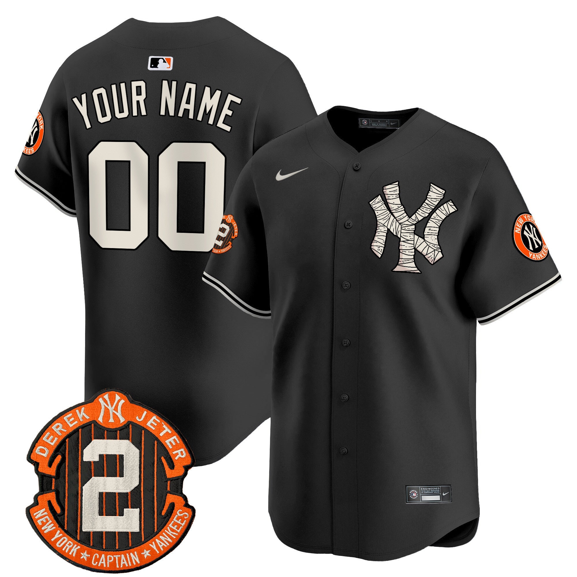 Yankees Halloween Vapor Premier Limited Custom Jersey - All Stitched