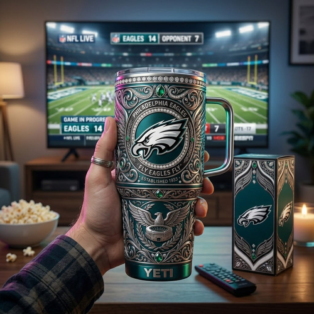 Philadelphia Eagles 40 oz Tumbler with Handle and Lid