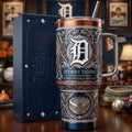 Detroit Tigers 40 oz Tumbler with Handle Lid and Straw